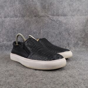 Report Shoes Womens 7 Sneakers Fashion Casual Zip Black Snakeskin Faux Leather